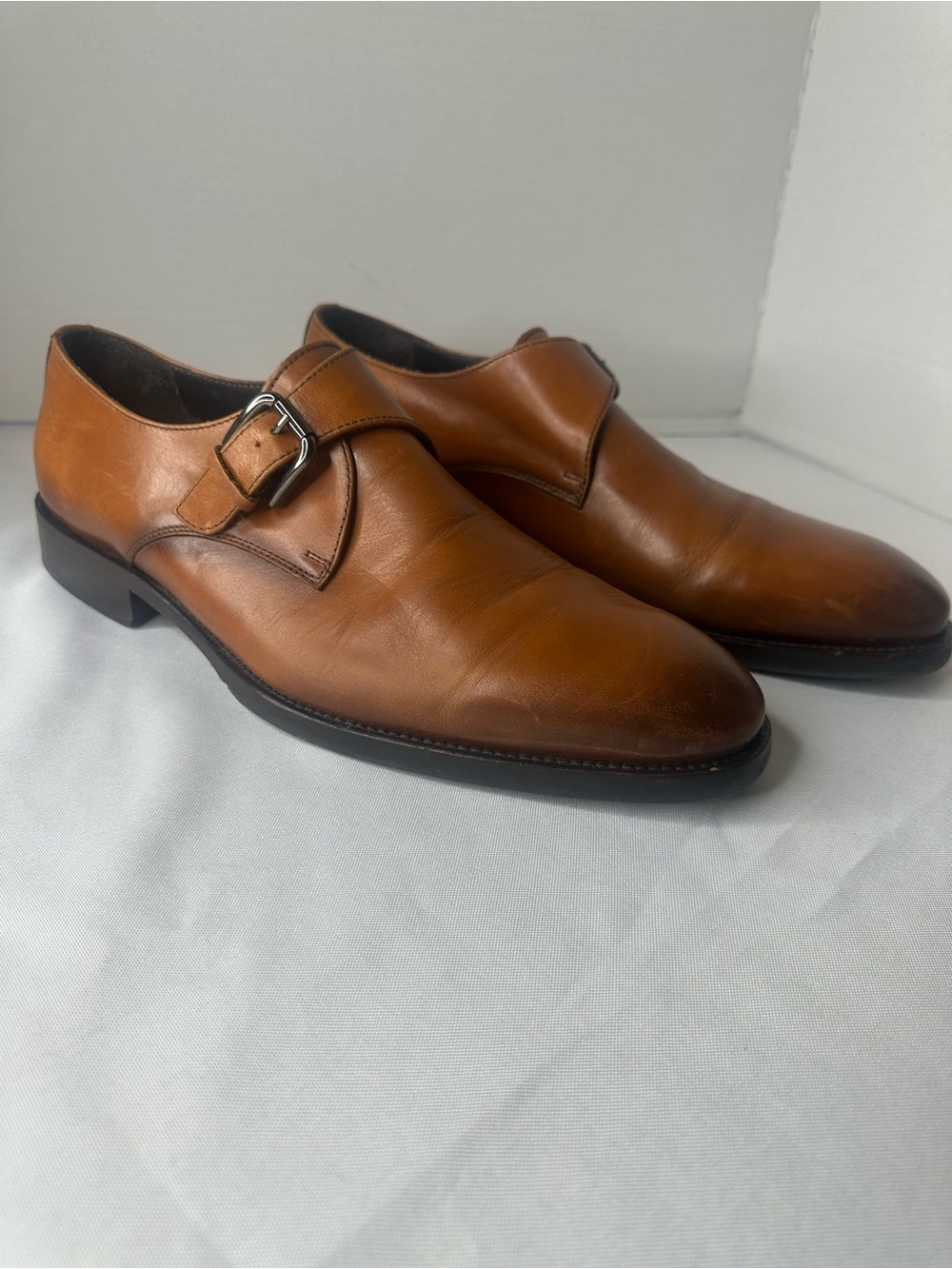 To Boot Men's Single Monk Strap Shoes in Cognac Designed By Adam Derrick Sz 10.5